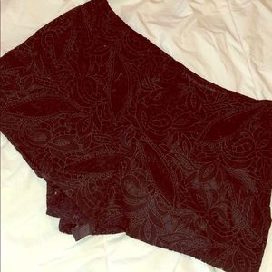 Black lace shorts